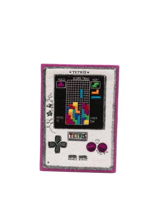 Olympia Le-Tan White Tetris Clutch Bag