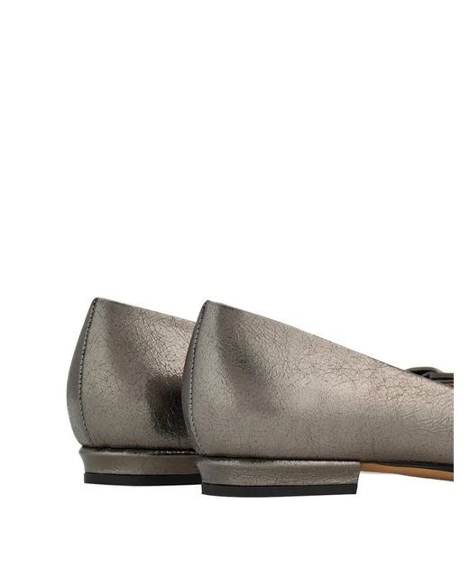 Ferragamo Gray Vara Bow Ballet Flats