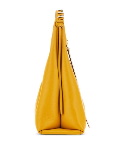 Sac cabas H-Bag médium en cuir Hogan en coloris Yellow