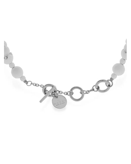 Marni White Halskette Mit Perlen