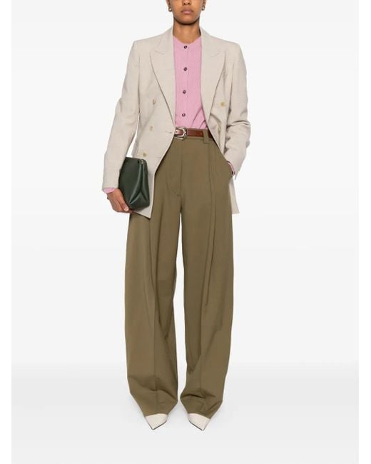 P.A.R.O.S.H. White Double-Breasted Wool Blazer