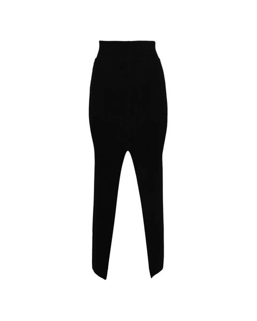 Rick Owens Black Ribbed Skirt