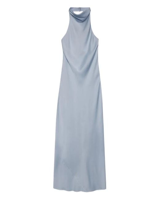 Anine Bing Blue Eliana Halterneck Dress