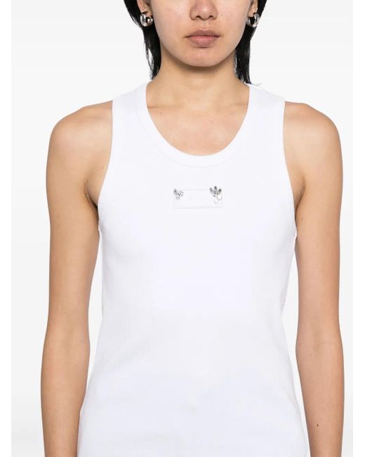 Débardeur À Patch Logo Moncler en coloris White