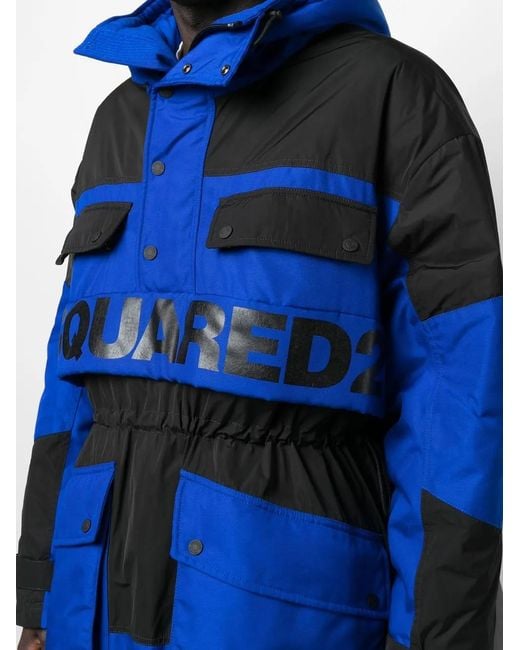 DSquared² Blue Logo-Print Parka for men