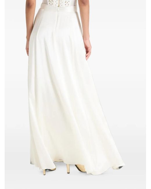Temperley London White Amerie Satin Maxi Skirt