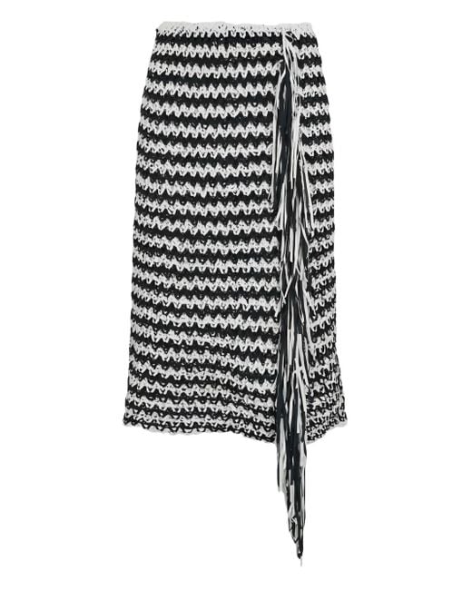 Liviana Conti White Fringed Skirt