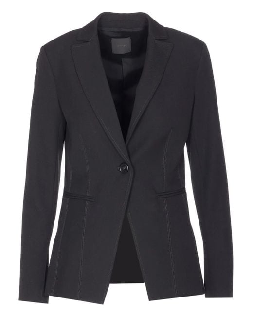 Pinko Black Single-Breasted Jacket With Fitted Waist