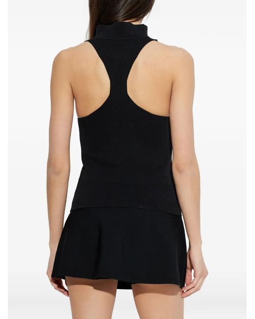Cult Gaia Black Square-Neck Top