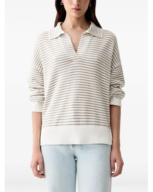 Barbour White Aylesby Cotton Polo Sweater