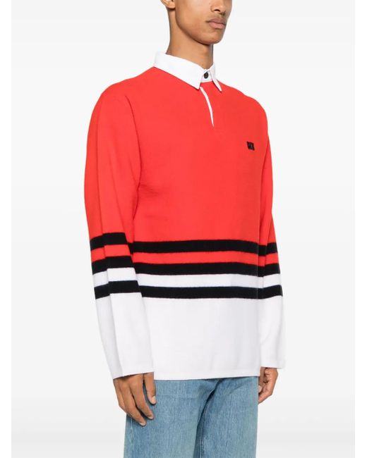 Wales Bonner Cypher Polo Sweater in Red | Lyst