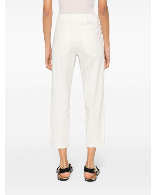 Dondup White Koons Cropped Straight-leg Trousers