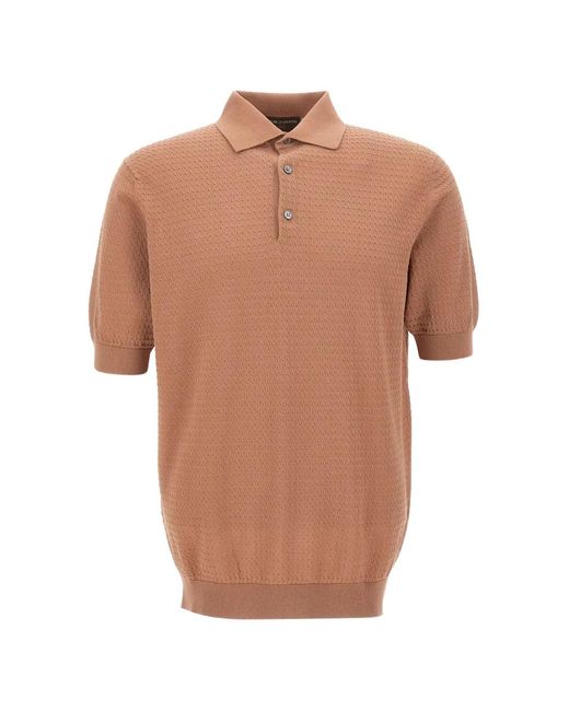FILIPPO DE LAURENTIIS White Micro-Braided Polo Shirt for men