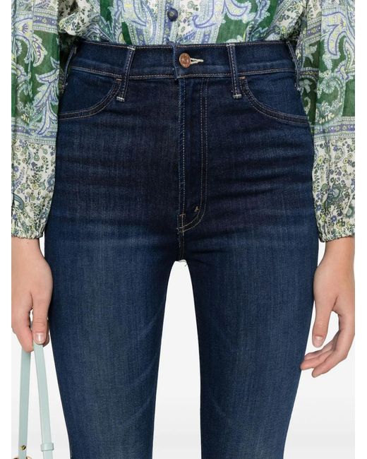 Mother Blue Bootcut Denim Cotton Jeans