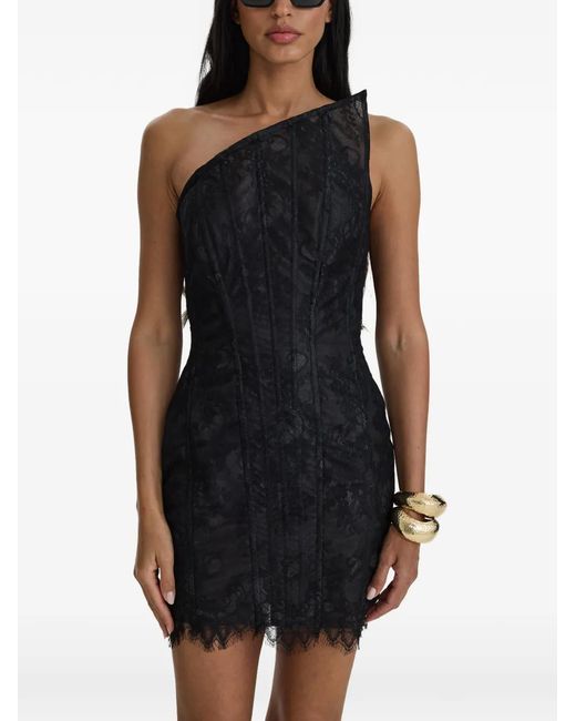 MOOS STUDIO Black Triangle Lace Mini Dress