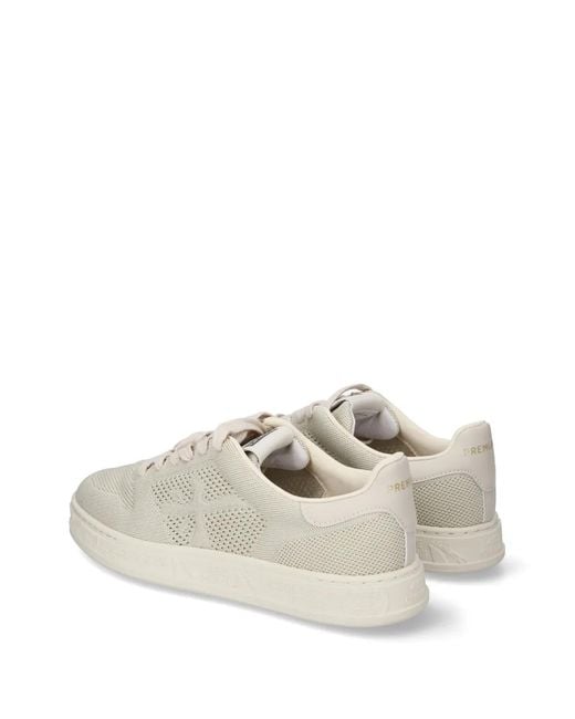 Premiata White Quinnd Mesh-Knit Sneakers