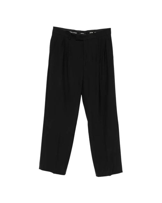 Karl Lagerfeld Black Pleated Wide-Leg Trousers for men