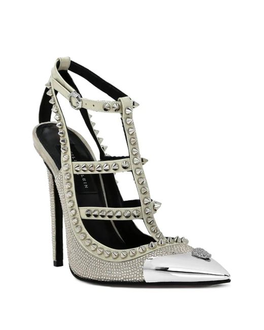 Philipp Plein Metallic 120Mm Spike-Embellished Heeled Sandals