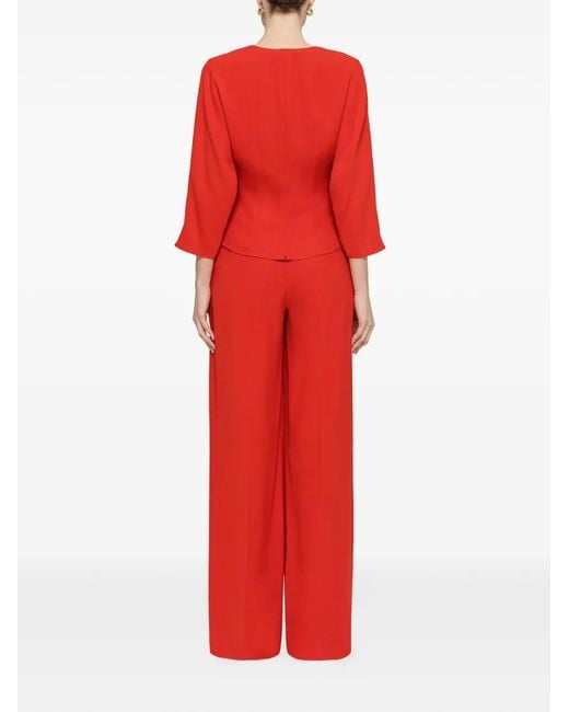Nissa Red V-Neck Ring Top