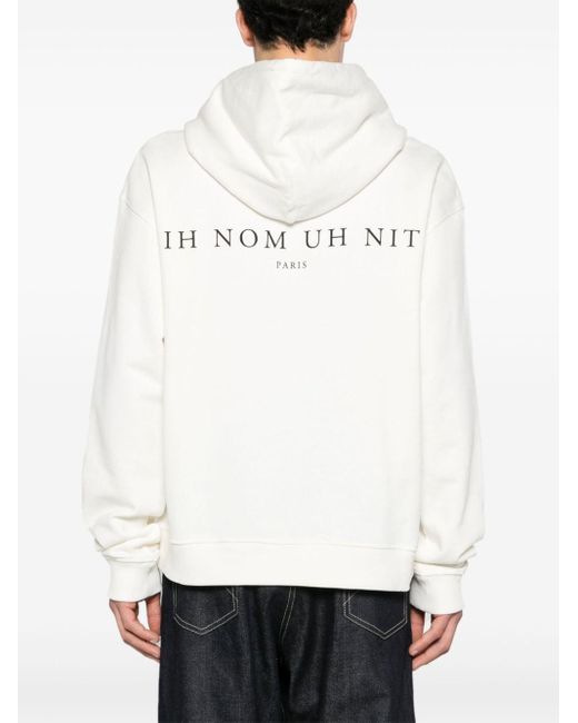 Flower Mask cotton hoodie di Ih Nom Uh Nit in White da Uomo