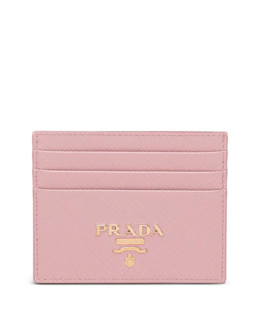 Prada Pink Kartenetui Aus Saffiano-Leder