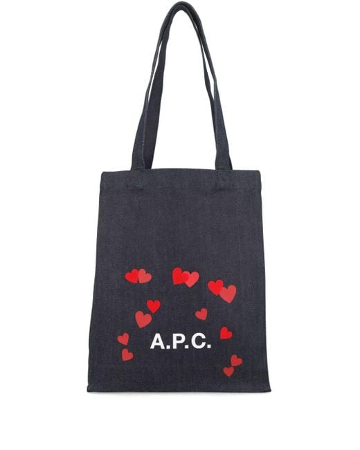 A.P.C. Blue Lou Blondie Canvas Tote Bag