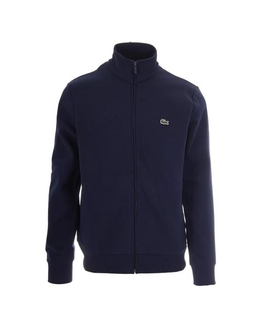 Lacoste Blue Zipped Fleece Sweatshirt for men