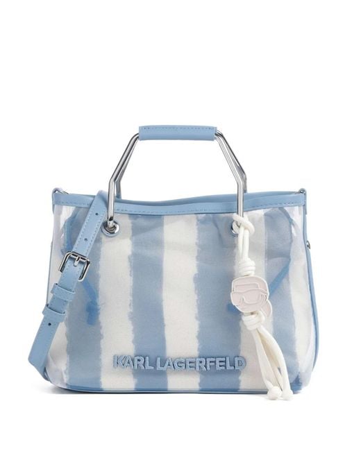 Karl Lagerfeld Blue Ikon Mesh Small Tote Bag