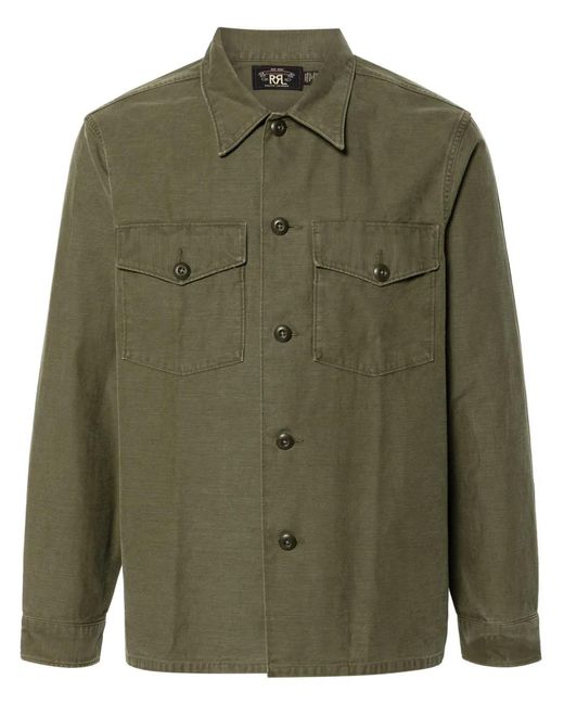 RRL Green Slub-Texture Cotton Shirt for men