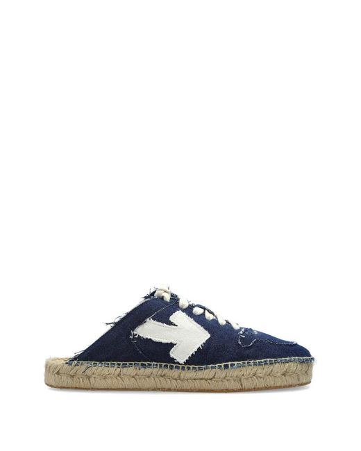 Off-White c/o Virgil Abloh Blue Mules Frangées À Motif Arrows for men