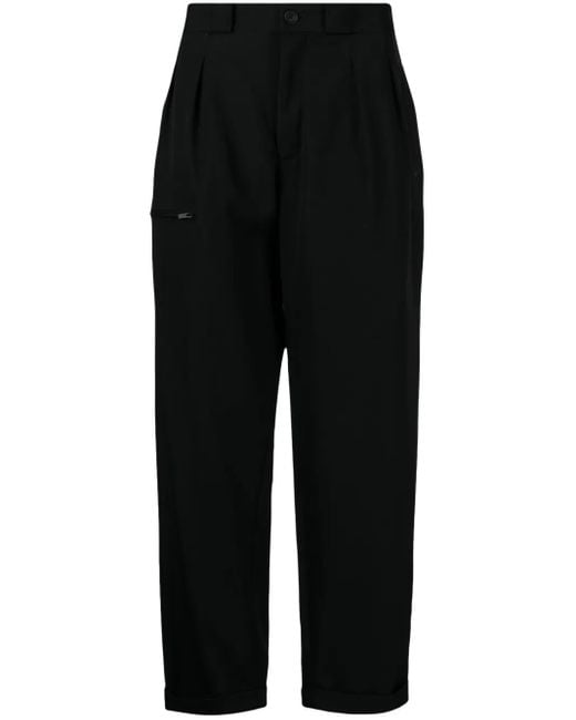 Yohji Yamamoto Black Straight-Leg Wool Trousers for men
