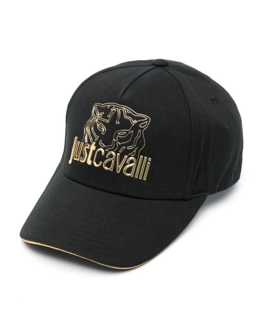 Just Cavalli Black Logo-lettering Cotton Cap for men