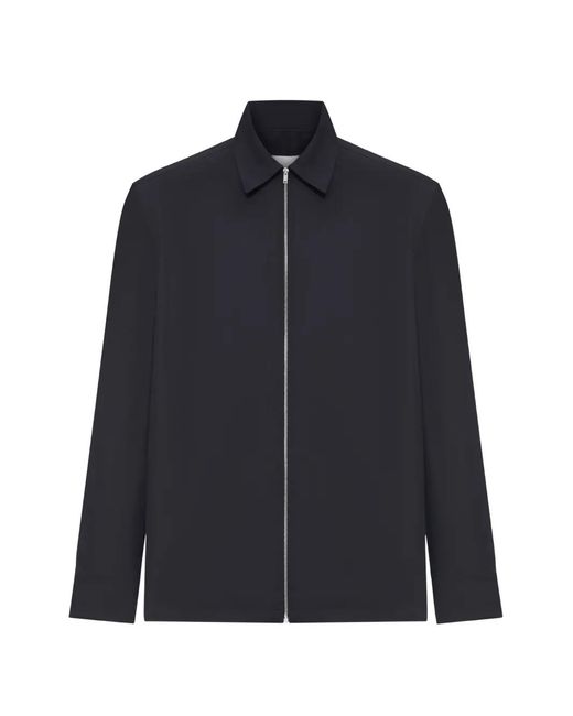 Jil Sander Blue Zip Cotton Shirt for men
