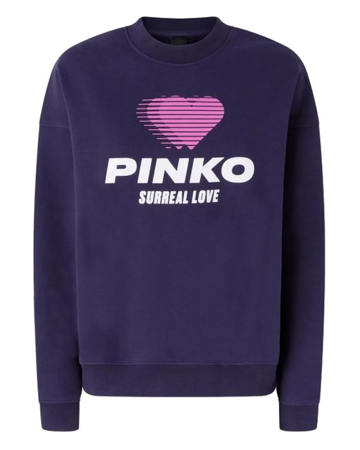 Pinko Blue Heart-Print Sweatshirt