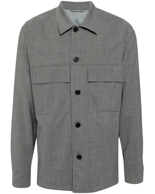 Paul Smith Gray Long-Sleeves Wool Shirt for men