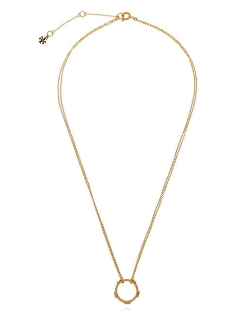 Tory Burch Metallic Miller Stud Pendant Necklace