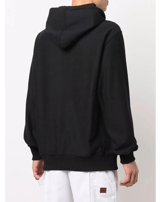 Helmut Lang Blue Logo-Print Pullover Hoodie for men