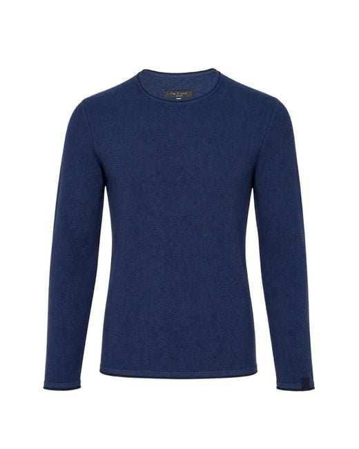 Rag & Bone Blue Brooks Crew-Neck Sweater for men