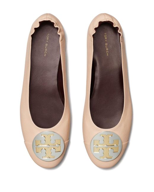 Tory Burch Claire レザーフラットシューズ Natural