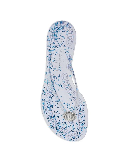 Casadei White Embellished Flip-Flops