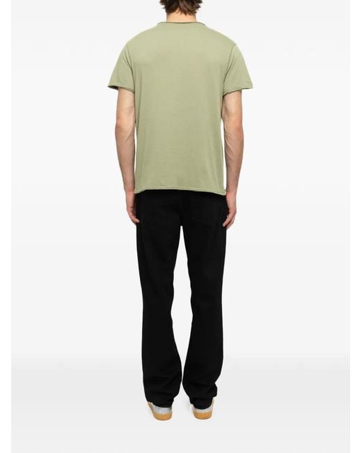 Zadig & Voltaire Green T-Shirt Monastir Henley for men