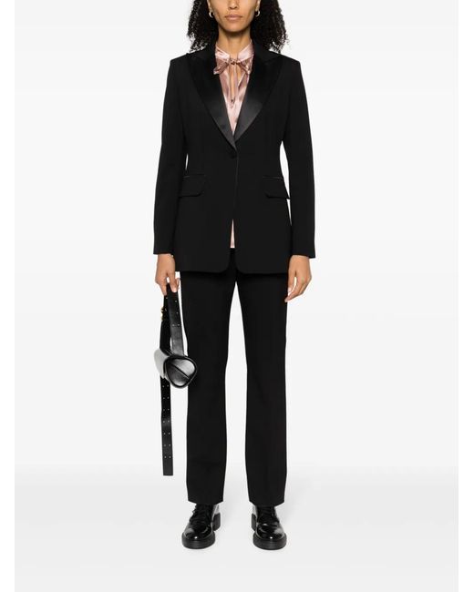 Max Mara Black Single-Breasted Wool-Blend Blazer