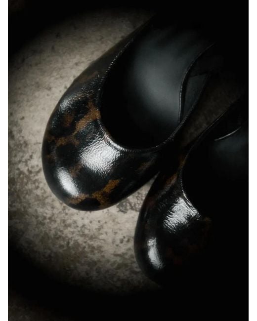 VANDA NOVAK Metallic Peggy Leopard-Print Slingback Pumps