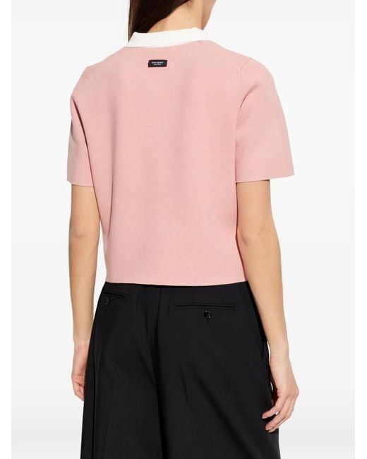 Kate Spade Pink Knitted Polo Top