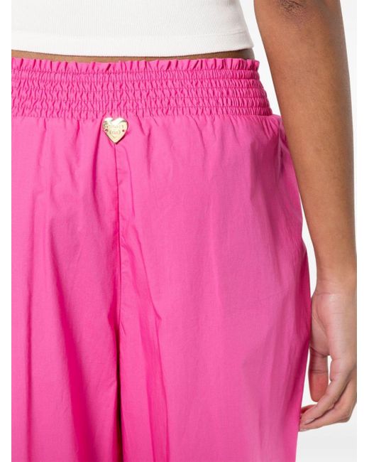 Twin Set Pink Poplin Cotton Tapered Trousers