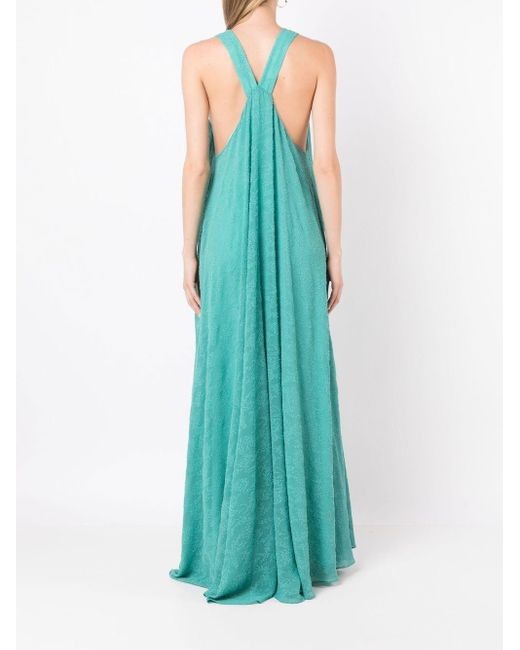Olympiah Green Plunging V-neck Gown