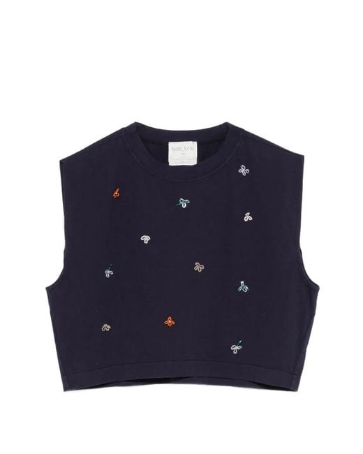 Forte_forte Blue Embroidered T-Shirt