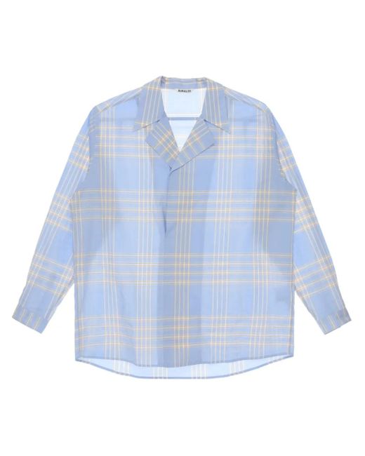 Camicia A Quadri di Auralee in Blue da Uomo