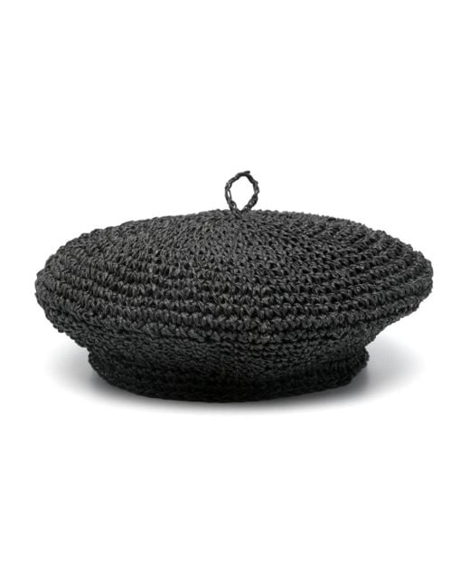Borsalino Black Basco Crochet Beret