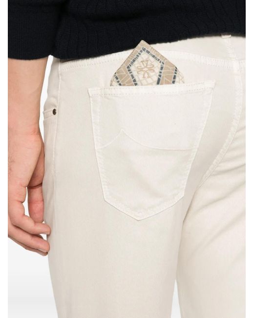Jacob Cohen White Bard Frayed Jeans for men